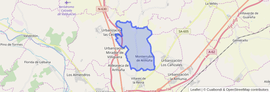 Mapa de ubicacion de Monterrubio de Armuña.