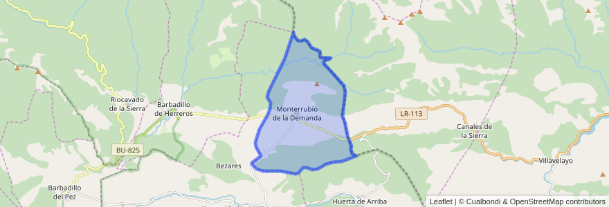 Mapa de ubicacion de Monterrubio de la Demanda.