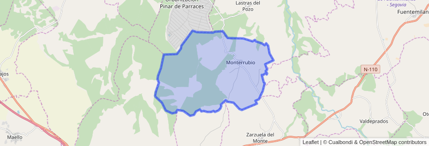 Mapa de ubicacion de Monterrubio.