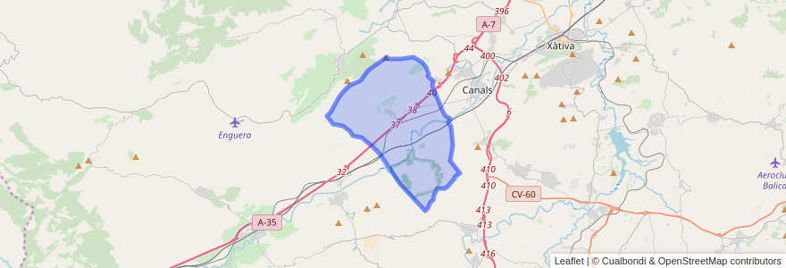 Mapa de ubicacion de Montesa.