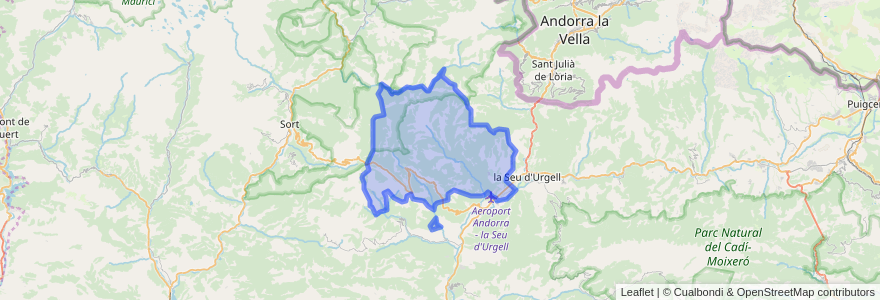 Mapa de ubicacion de Montferrer i Castellbò.