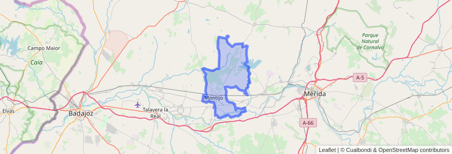 Mapa de ubicacion de Montijo.