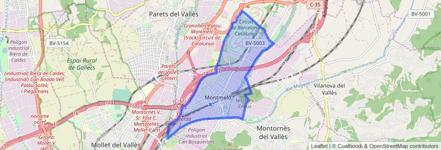 Mapa de ubicacion de Montmeló.