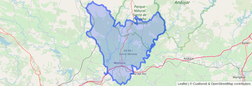 Mapa de ubicacion de Montoro.