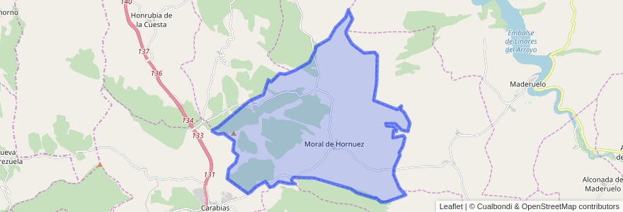 Mapa de ubicacion de Moral de Hornuez.