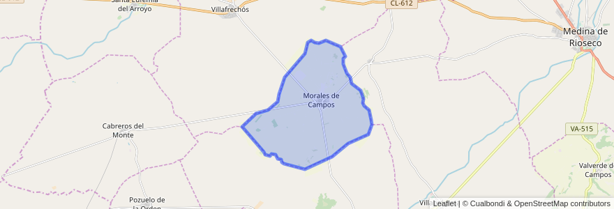 Mapa de ubicacion de Morales de Campos.