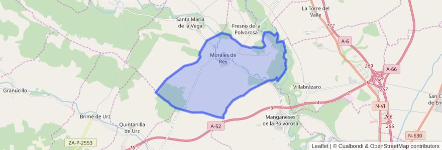 Mapa de ubicacion de Morales de Rey.