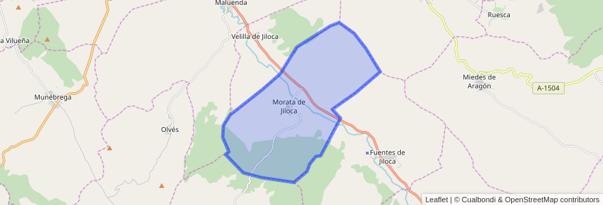 Mapa de ubicacion de Morata de Jiloca.