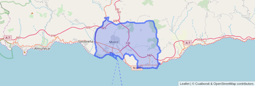 Mapa de ubicacion de Motril.