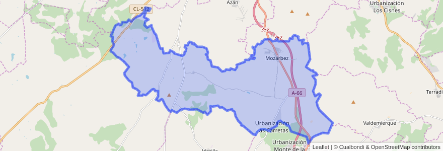 Mapa de ubicacion de Mozárbez.