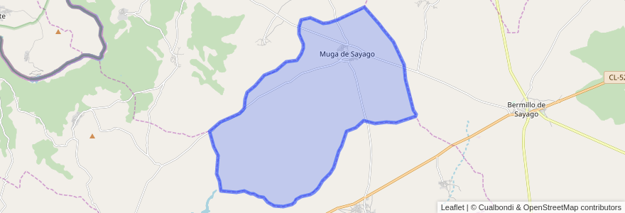 Mapa de ubicacion de Muga de Sayago.