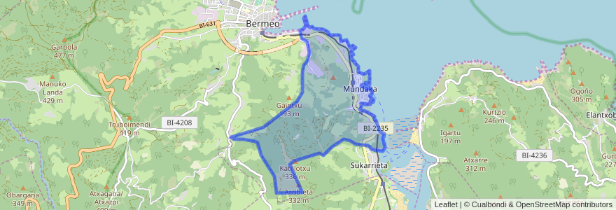 Mapa de ubicacion de Mundaka.