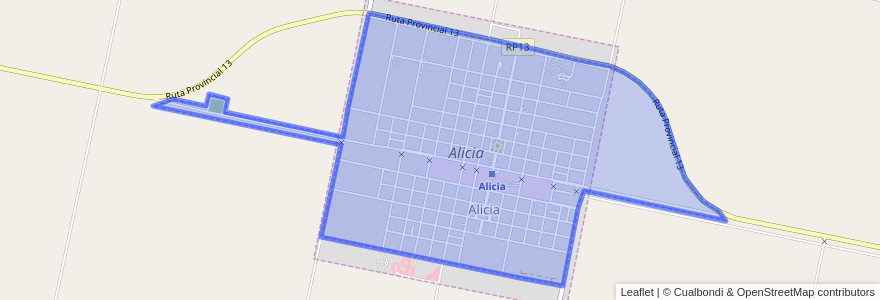 Mapa de ubicacion de Municipio de Alicia.