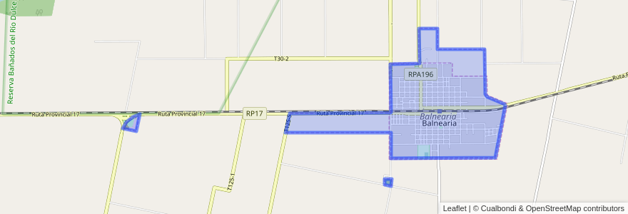 Mapa de ubicacion de Municipio de Balnearia.