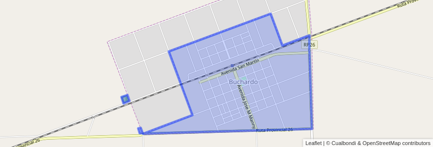 Mapa de ubicacion de Municipio de Buchardo.