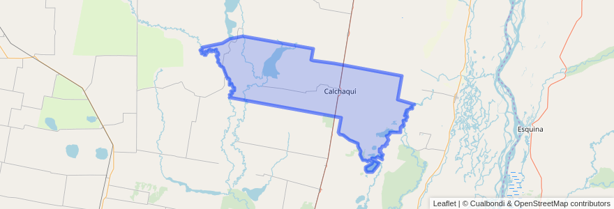 Mapa de ubicacion de Municipio de Calchaquí.