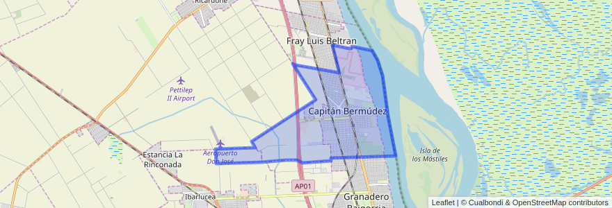 Mapa de ubicacion de Municipio de Capitán Bermudez.