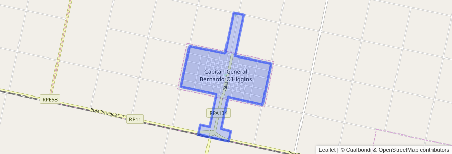 Mapa de ubicacion de Municipio de Capitán General Bernardo O'Higgins.