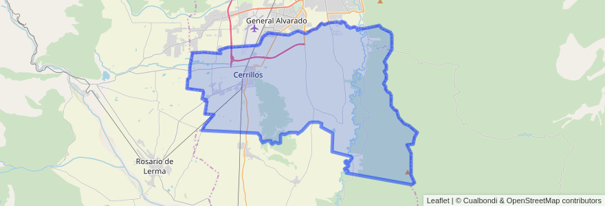 Mapa de ubicacion de Municipio de Cerrillos.