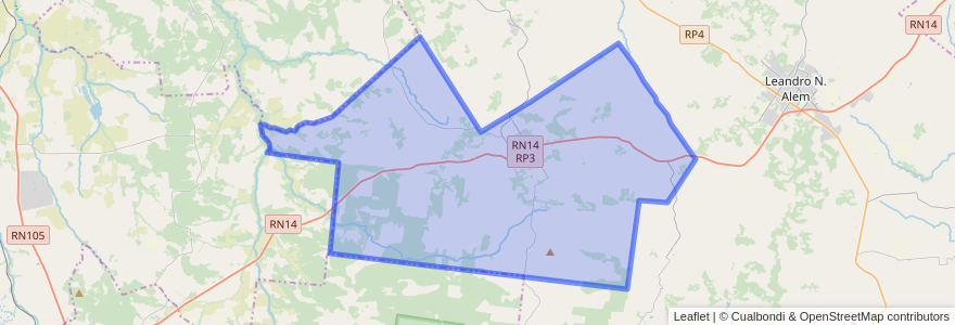 Mapa de ubicacion de Municipio de Cerro Azul.