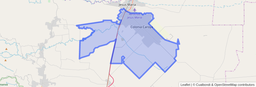 Mapa de ubicacion de Municipio de Colonia Caroya.