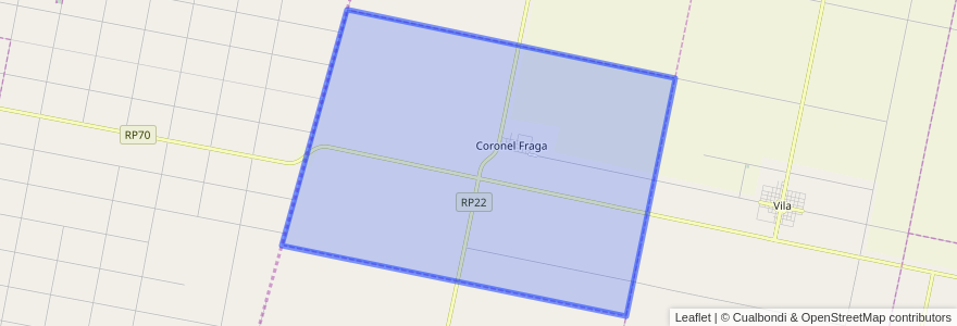 Mapa de ubicacion de Municipio de Coronel Fraga.