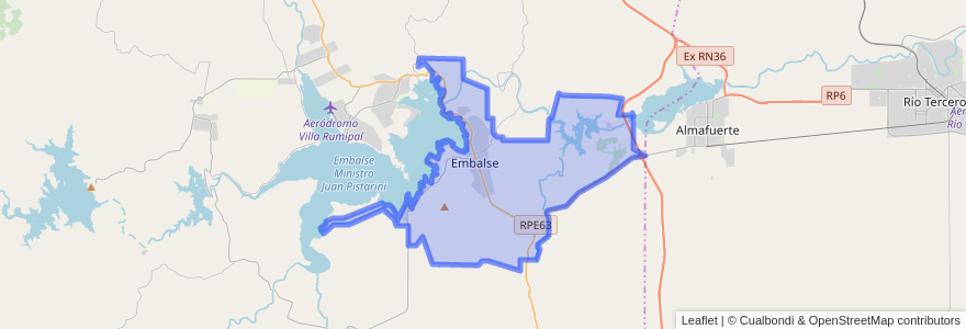 Mapa de ubicacion de Municipio de Embalse.