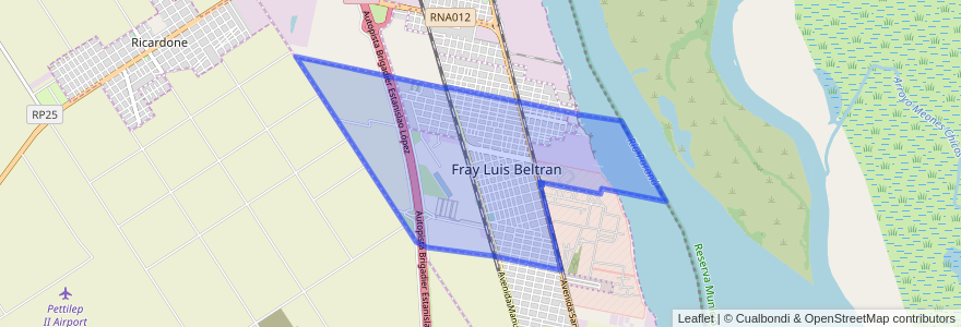 Mapa de ubicacion de Municipio de Fray Luis Beltrán.