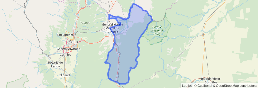 Mapa de ubicacion de Municipio de General Güemes.