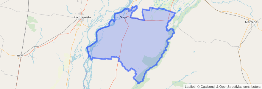 Mapa de ubicacion de Municipio de Goya.