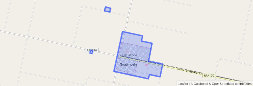 Mapa de ubicacion de Municipio de Guatimozín.