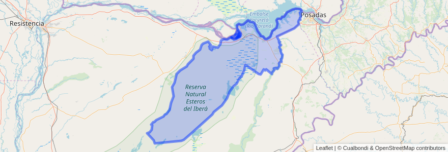 Mapa de ubicacion de Municipio de Ituzaingó.