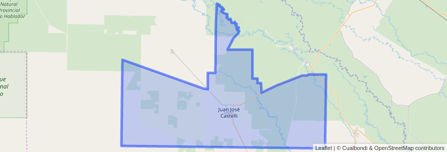 Mapa de ubicacion de Municipio de Juan José Castelli.