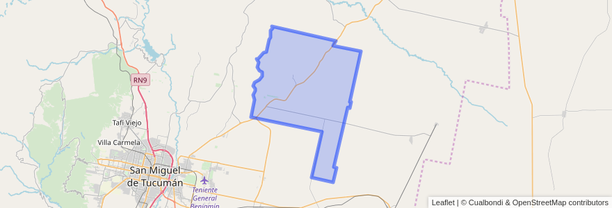 Mapa de ubicacion de Municipio de La Ramada y La Cruz.