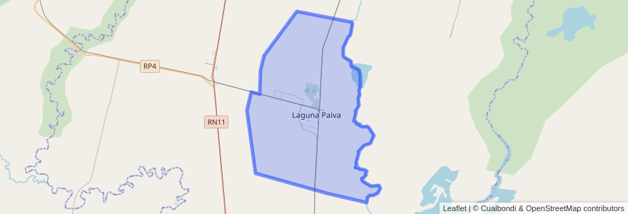 Mapa de ubicacion de Municipio de Laguna Paiva.