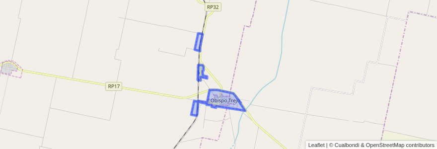 Mapa de ubicacion de Municipio de Obispo Trejo.