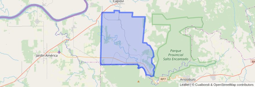 Mapa de ubicacion de Municipio de Ruiz de Montoya.