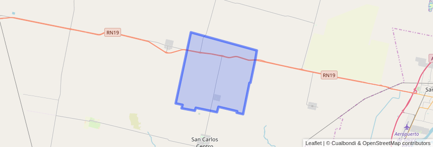 Mapa de ubicacion de Municipio de San Carlos Norte.