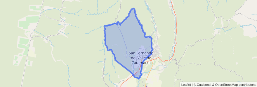 Mapa de ubicacion de Municipio de San Fernando del Valle de Catamarca.