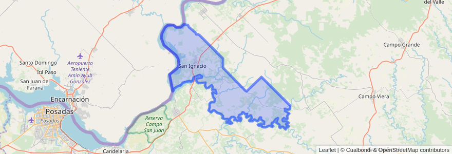 Mapa de ubicacion de Municipio de San Ignacio.