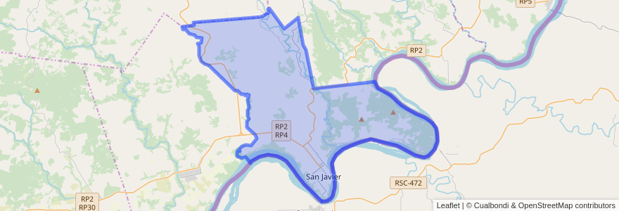 Mapa de ubicacion de Municipio de San Javier.