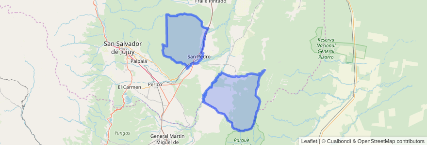 Mapa de ubicacion de Municipio de San Pedro de Jujuy.