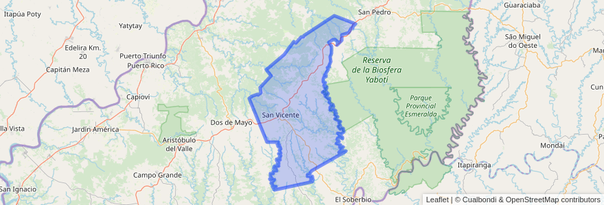 Mapa de ubicacion de Municipio de San Vicente.