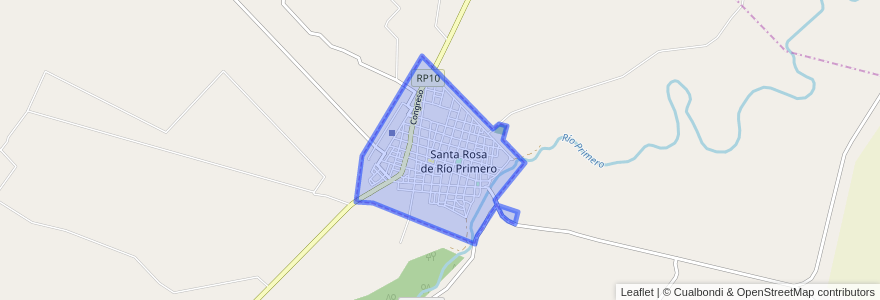 Mapa de ubicacion de Municipio de Santa Rosa de Río Primero.
