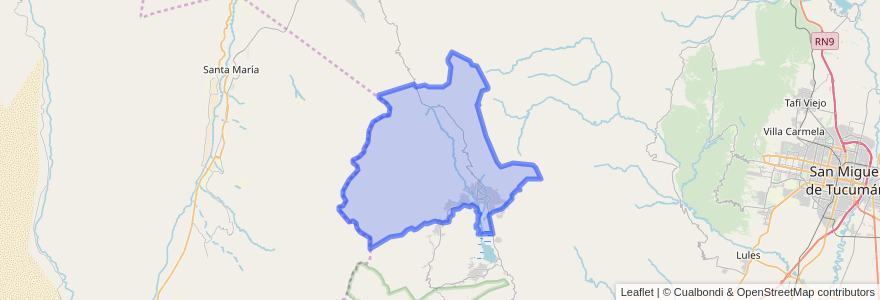 Mapa de ubicacion de Municipio de Tafí del Valle.