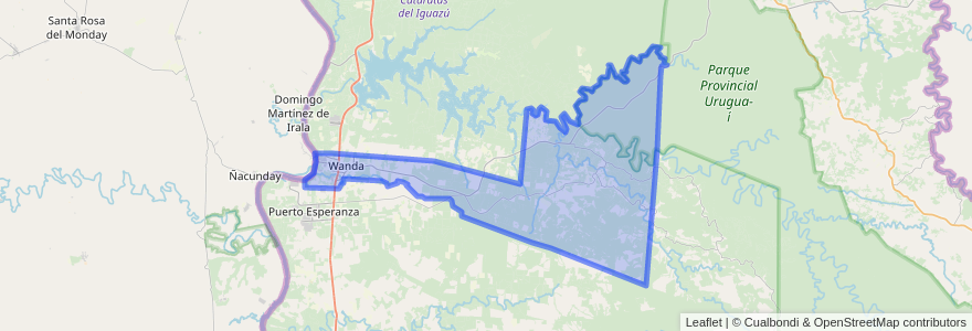 Mapa de ubicacion de Municipio de Wanda.