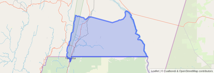 Mapa de ubicacion de Yacuíba.