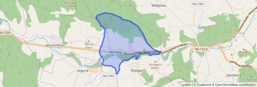 Mapa de ubicacion de Murieta.