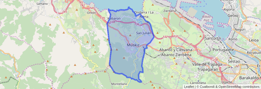 Mapa de ubicacion de Muskiz.