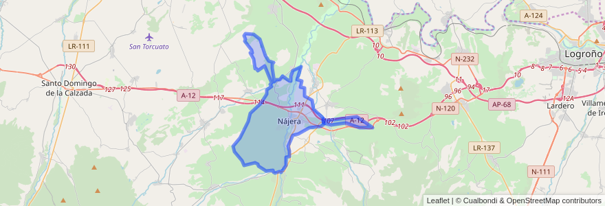 Mapa de ubicacion de Nájera.